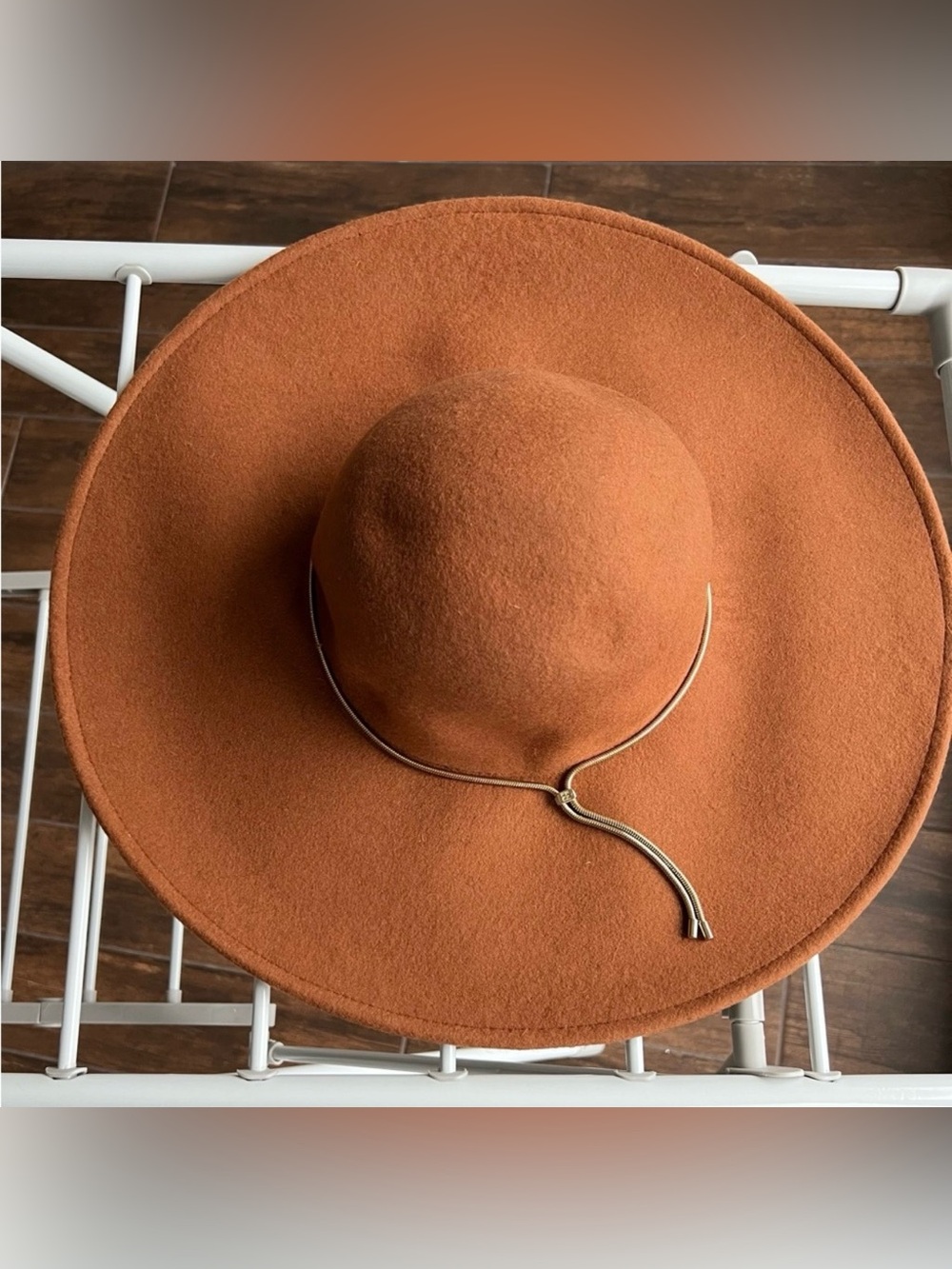 BCBGMaxAzria Chic Tan Wide-Brim Wool Hat
